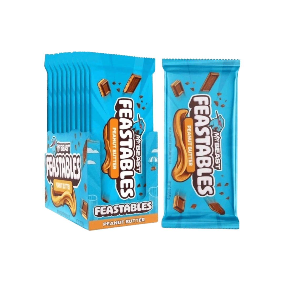 Mr Beast World's Best Chocolate Peanut Butter Feastables 20 BARS
