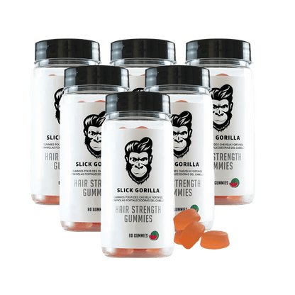 Slick Gorilla Hair Strength Biotin Gummies 6 Months 6 Tubs